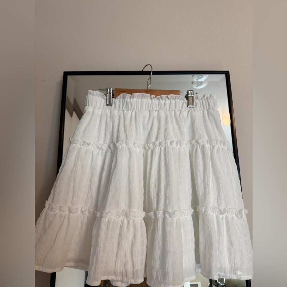 White Ruffled Mini Skirt